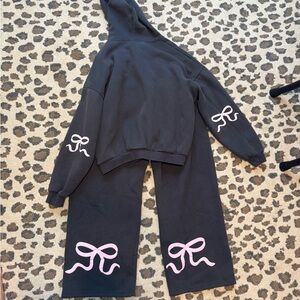 Pacsun pink bow sweat set